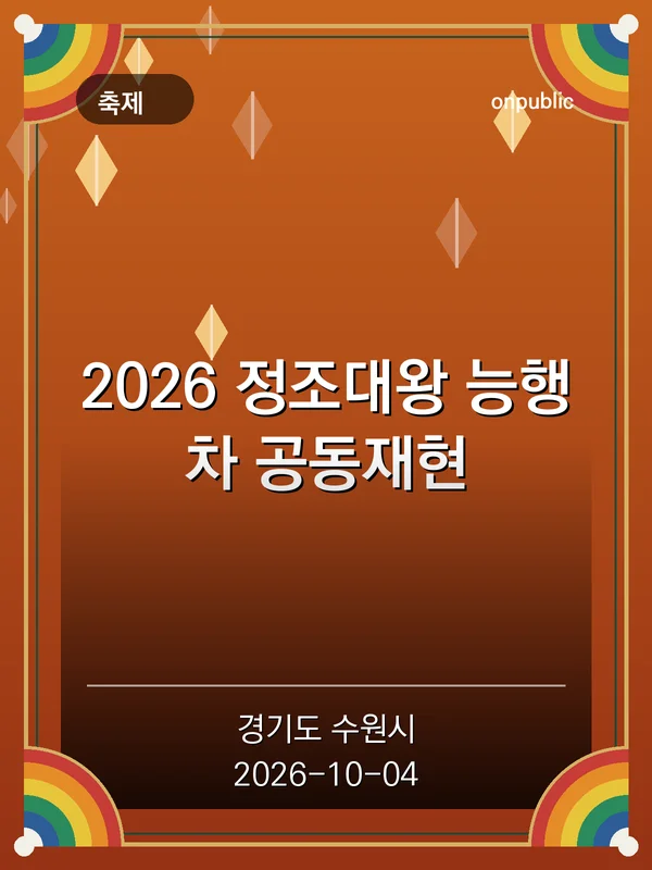 2026 정조대왕 능행차 공동재현 포스터