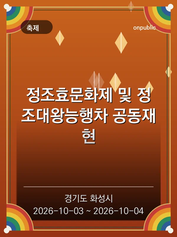 정조효문화제 및 정조대왕능행차 공동재현 포스터